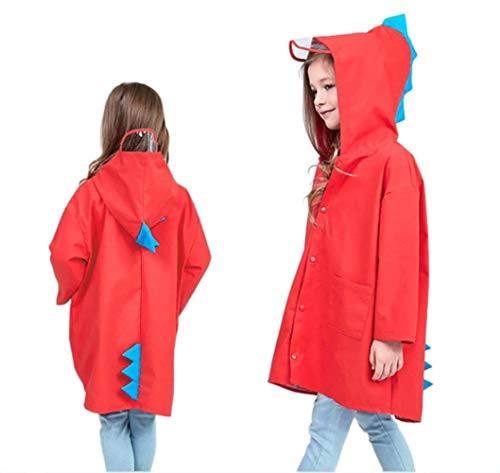 Niños abrigo impermeable con capucha Mignon dinosaurio Unisex Cape & Poncho & Chauve ratón ropa de lluvia ligero transpirable coup-vent antilluvia Compatible con âgé de 2 a 6 años Ecole senderismo