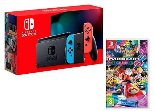 Nintendo Switch Consola Rojo Neón/Azul neón 32 GB + Mario Kart 8 Deluxe