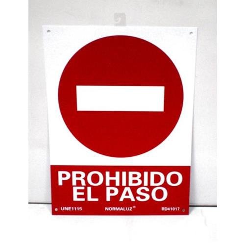 Normaluz RD41017, Señal Prohibido El Paso PVC Glasspack 0,7 mm, 30x40 cm