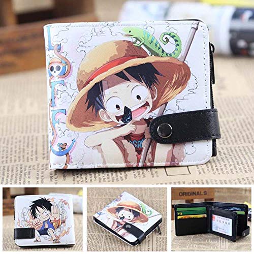 NUANDI PAPHNN Anime Wallet Carteras De Juegos Cosplay School Students Money Bag Titular De La Tarjeta Bifold Monedero para Hombre Y Mujer One Piece-D