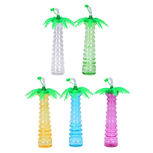 NUOBESTY - Lote de 5 Vasos de Coco con Forma de Botella de Agua Hawaiian para Cortar Tazas de Luau Tropical, Parte de Botella