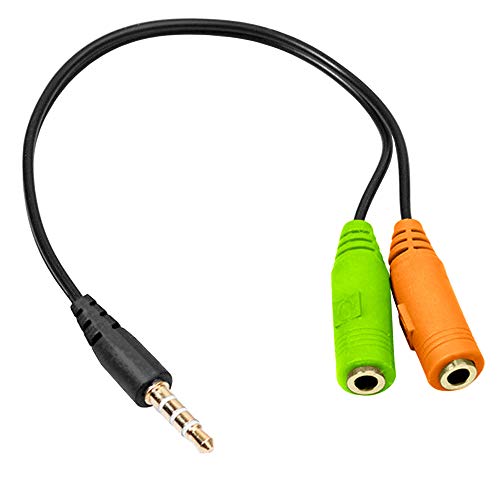 OcioDual Cable Adaptador Separador Splitter Divisor Audio Y Micrófono Conector Jack 3.5mm 1Macho-2Hembra para Mando Xbox One PS4