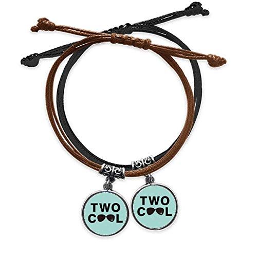 offbb Las Gafas de Dos años están rotas. Brazalete Pulsera Cuero Doble Cuerda par Set