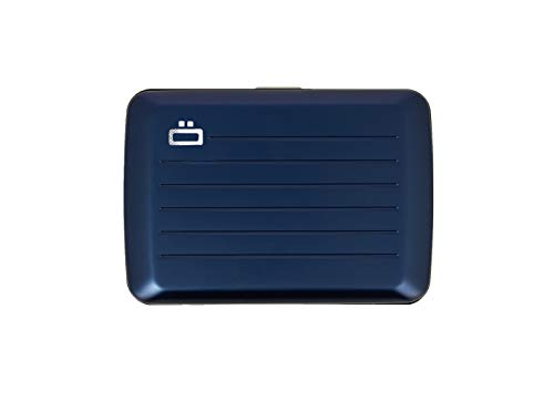 Ögon Smart Wallets - Stockholm V2 Cartera Tarjetero - Protección RFID: Protege Tus Tarjetas de Robar - hasta 10 Tarjetas + Recetas + Notas - Aluminio anodizado (Azul Marino)