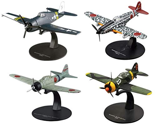 OPO 10 - Lote de 4 Aviones de Combate 1/72 Brewster Buffalo + Mitsubishi Zero + Kawasaki + Grumman Hellcat (AC: 8 + 13 + 19 + 27)