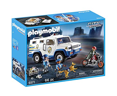 Outletdelocio. Playmobil 9371. Furgon Blindado Transporte de Dinero y Oro. Incluye Figuras policias y ladron. Set de 66 Piezas