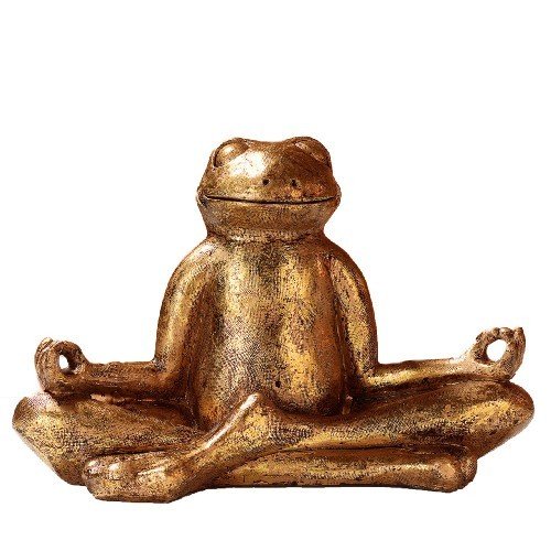 Pajoma 48410 - Figura de Rana en posición de Yoga mundra, Resina, Altura 23 cm.