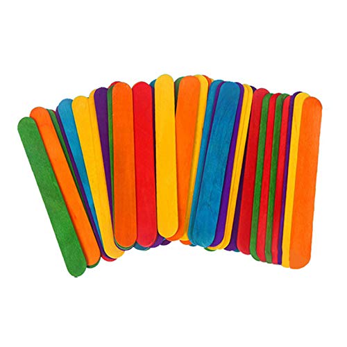 Palitos de madera para manualidades, Gxhong Palitos de madera, Palitos De Madera Helado, Popsicle Sticks, Palos de helados de madera natural, DIY Palitos de artesanía (Multicolor - 114 X 10 X 2MM)