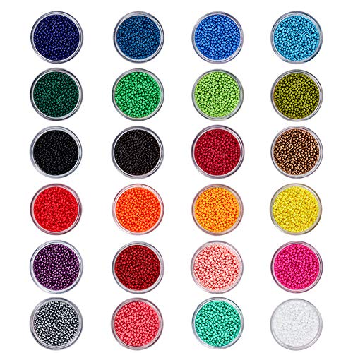 PandaHall Elite Cuentas de Colores Perlas de Vidrio Perlas de Mini Cuentas para Hacer Joyas de Bricolaje Collares Pulseras Bijouterie Regalo para niños