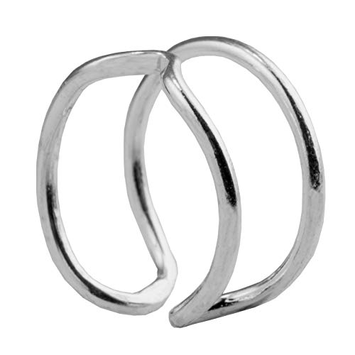 PAPOLY® Anillo Ajustable Plata DE Ley 925 Joyería Artesanal, Disponible en Varias Medidas con Caja de Regalo. (809-LARGE(18-22))