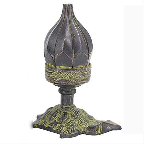 PDHN Estatuillas coleccionables Retro Hacer Lotus Lotus Lámpara Artesanía Decoración Handlotus Candlestick Familia Antiguos Adornos 1.15