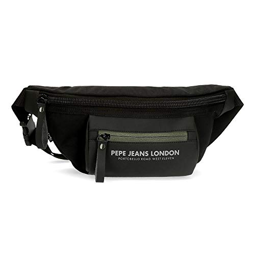 Pepe Jeans Sail Riñonera Grande Negro 34x12x9,5 cms Poliéster y PU