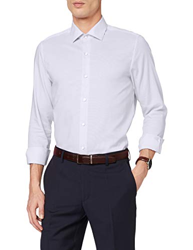 Pierre Cardin Hemd Cannes Natté, Camisa para Hombre, Grau (Grau 9005), 45