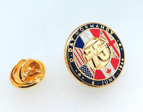 Pin de Solapa 75 Aniversario Desembarco de Normandía 20mm | Pines Originales y Baratos Para Regalar | Para las Camisas, la Ropa o para tu Mochila | Detalles Divertidos