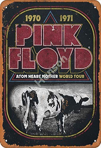 Pink Floyd Atom Heart Mother World Tour 1970-1971 Cartel de chapa de metal pintado decoración de pared moderna sala de juegos reglas de la casa