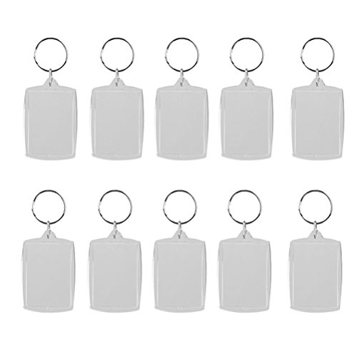 PIXNOR 10pcs llaveros con espacio transparente para fotos 4 * 5.6 cm