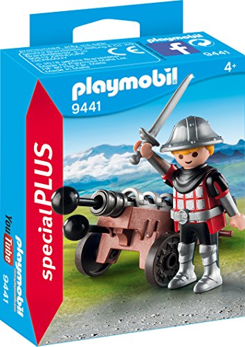 PLAYMOBIL- Caballero con Cañón Juguete, Multicolor (geobra Brandstätter 9441)