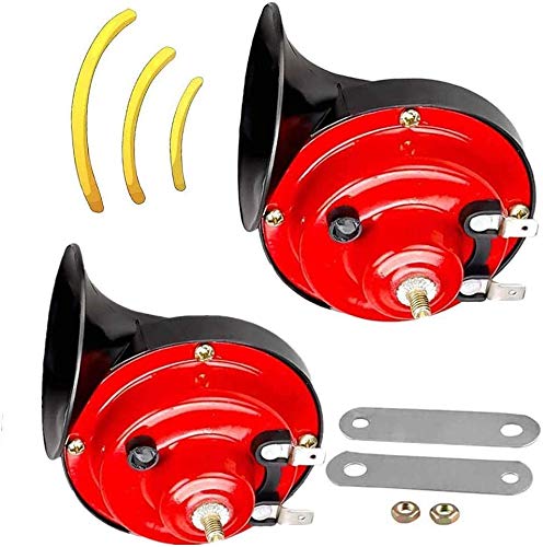 PLMNKO 2 pcs 300db 12v Super Loud Electric Dual Tone Snail Train Horn Truck Suitable for 12V Power Supply for Trucks, Cars, Motorcycles