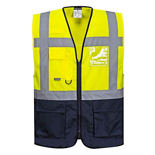 Portwest C476YBRXXXL - Chaleco ejecutivo de Varsovia, 3XL, color amarillo y negro