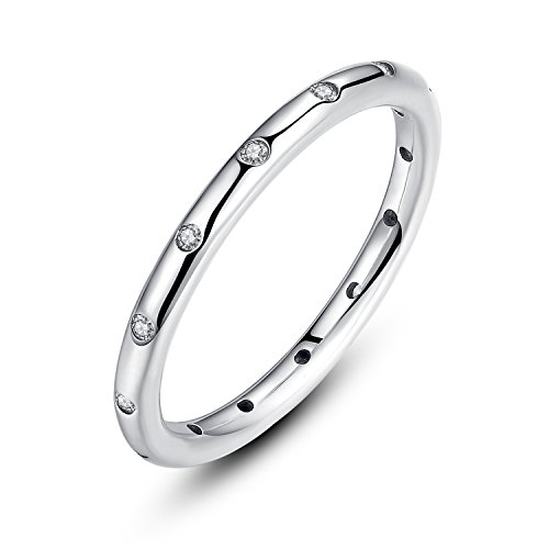 Presentski Anillo de Plata Sterling Droplets con Austria Cubic Zirconia para Las Mujeres de mamá