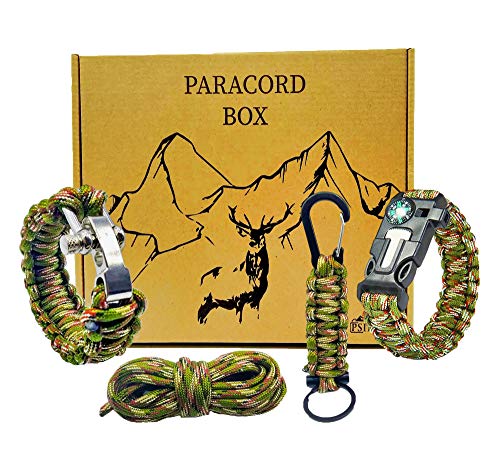 Pulsera supervivencia paracord 550 kit de supervivencia accesorios | Survival kit supervivencia cuerda paracord pulsera montaña | Pulsera paracord ferrocerio pedernal supervivencia regalo BUSHCRAFT
