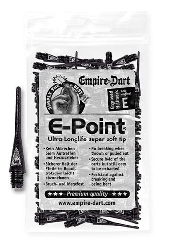 Punta de dardo E-Point®, largo 2BA (100 unidades), negro
