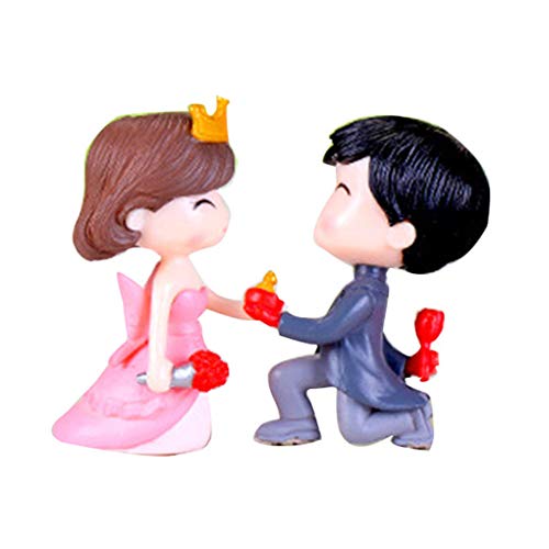 PVC Novia y el Novio Miniaturas Decoración propone la unión del Amante muñeca de la Boda Beso de los Pares Adornos Figuras de jardín fgyhty