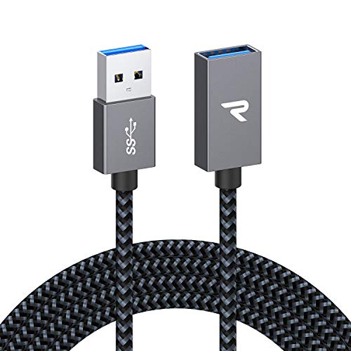 RAMPOW Cable Alargador Cable USB 3.0, [2M] 5 Gbps USB A Macho A Hembra Cable Extension 500MB / S para Equipos y Accesorios electrónicos, PC, Laptop, Mouse, Teclado, Cámara, Gafas VR - Gris