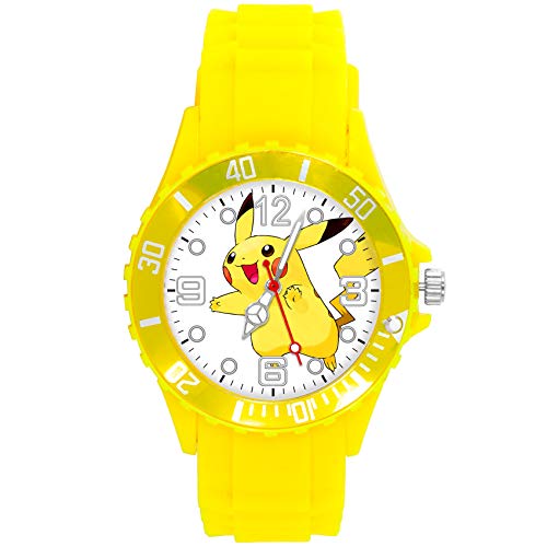 Reloj de cuarzo amarillo correa de silicona para fans de felpa amarilla