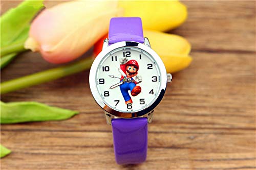 Reloj educativo Nuevo 1 Uds.Reloj de dibujos animados de Super Mario para niños, niños, niñas, estudiantes, relojes de cuarzo, relojes de pulsera, dibujos animados de Anime, cumpleaños, Gif