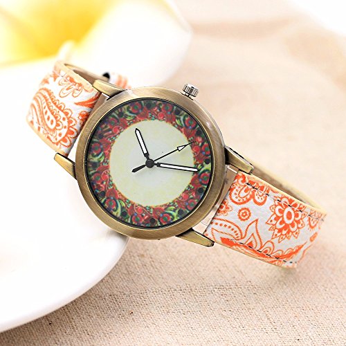 Reloj para Mujer, Correa Retro de Porcelana de imitación para Dama, Esfera Digital, Reloj de simulación, Joyas y Relojes (Amarillo)