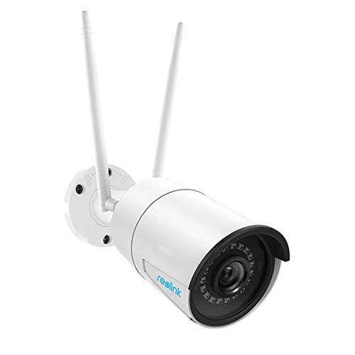 Reolink Cámara IP WiFi 1440p HD, Cámara de Seguridad WiFi 2.4 / 5GHz para Exteriores con Audio, Visión Nocturna por Infrarrojos, Impermeable y Detección de Movimiento, RLC-410W