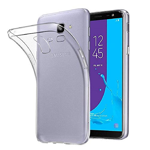 REY - Funda Carcasa Gel Transparente para Samsung Galaxy J6 2018, Ultra Fina 0,33mm, Silicona TPU de Alta Resistencia y Flexibilidad