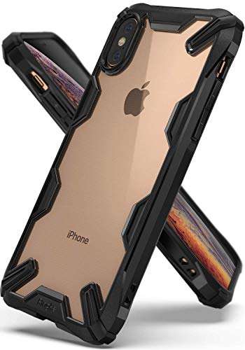 Ringke Fusion-X Funda Compatible con Apple iPhone XS y Funda iPhone X, Ergonómico Protector TPU Back Claro PC La Tecnología de Absorción de Golpes Cover - Negro Black