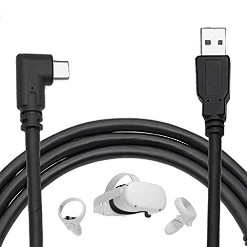 RipengPI - Cable USB-C de 5 m O Culus Quest 2 Link Cable USB 3.2 compatible con ángulo recto para VR