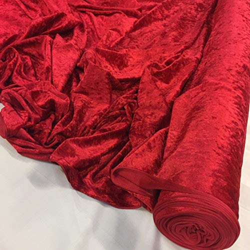 Rojo de terciopelo tela de terciopelo elástico Craft -150 cm extra anchos para Hombre - £3,75 m de - incluye