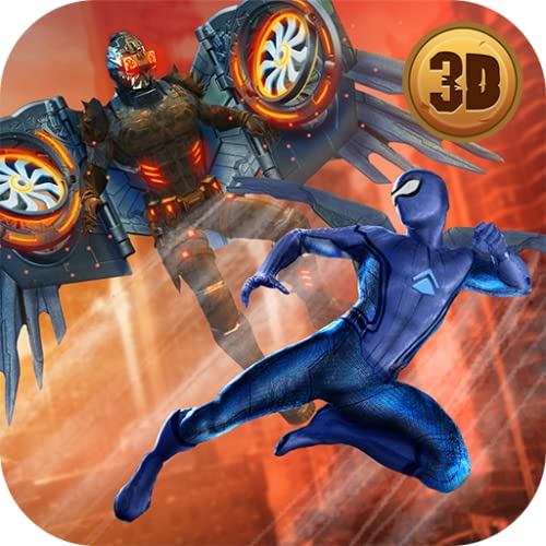 Rope Man Superhero: Spiderhero Saga | Night City Mutant Epic Fighting Flying Wulture Villain