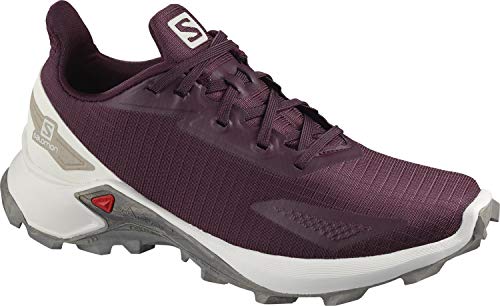 Salomon Alphacross Blast, Zapatillas De Trail Running Cómodas Y Fuerte Agarre Mujer, Rojo (Winetasting/Lunar Rock/Vintage Kaki), 40 2/3 EU