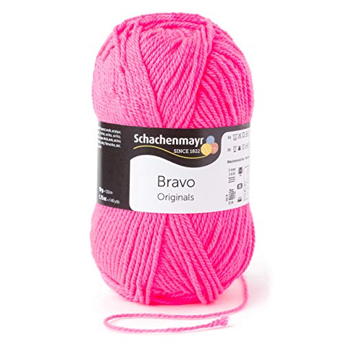 Schachenmayr Hilos para Tejer A Mano Bravo, 50G Neon Pink