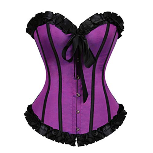 Sexy Bustiers para Las Mujeres la Ropa Interior de Las Tapas del corsé Victoriano Faja Purple XL