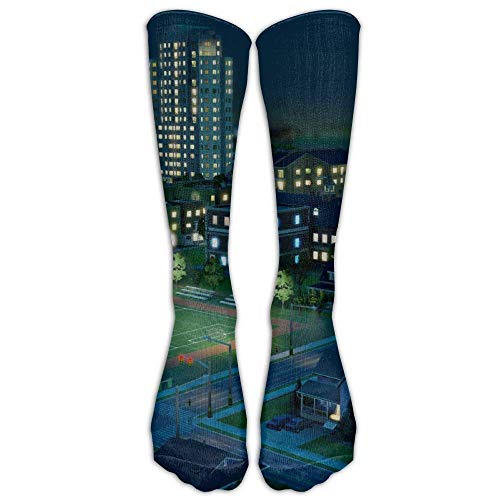 SimCity Building Athletic Tube Medias Clásicos para Hombres Calcetines hasta la Rodilla Calcetines Deportivos Largos Talla única Hermoso 9389