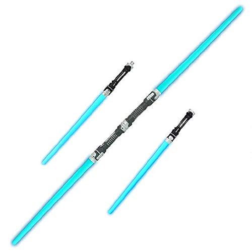 SioHopio 2-En-1 LED Laser Swords para Niños, Juguetes Doble Sable De Luz con Palas De Movimiento Efectos De Sonido Sensibles para La Fiesta De Halloween, (Paquete De 2)