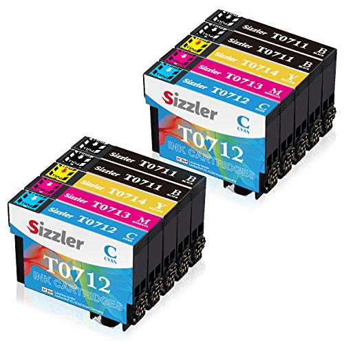 Sizzler T0715 XL Reemplazo para Epson T0711 T0712 T0713 T0714 Cartuchos de Tinta Compatibles con Epson Stylus SX218 SX200 SX205 SX100 SX105 S20 S21 SX400 D78 D92 DX4000 DX7400 Office BX300F BX610FW