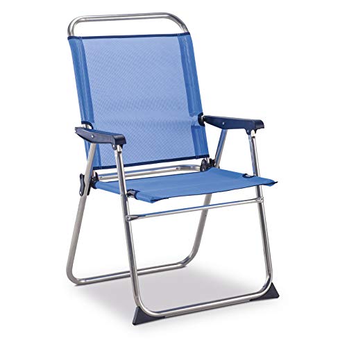 Solenny 50001072725236 - Silla Marinera Fija con Respaldo Alto Azul y Blanca