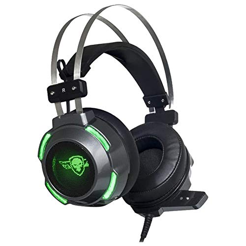 SPIRIT OF GAMER - Elite-H30 - Gamer Audio Headset - Micrófono - Retro Cool Green LED Lighting - Compatible multiplataforma PC / PS4 / XBOX ONE / Switch
