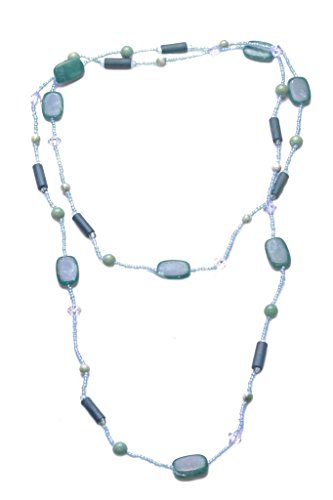 Splendid Marino inspirado, teel, Azul y aguamarina Embellished collar de piedra. (zx82)