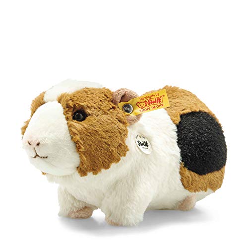 Steiff- Original Concha chirrido, Aprox. 22 cm, Marca Botón im Ohr, Amigo de Peluche para bebés Desde el Nacimiento, Color Blanco, marrón, Negro. (73830)