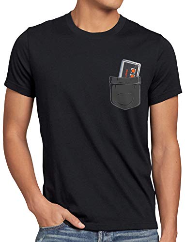 style3 NES Bolsillo Camiseta para Hombre T-Shirt Classic Pocket, Talla:S, Color:Negro