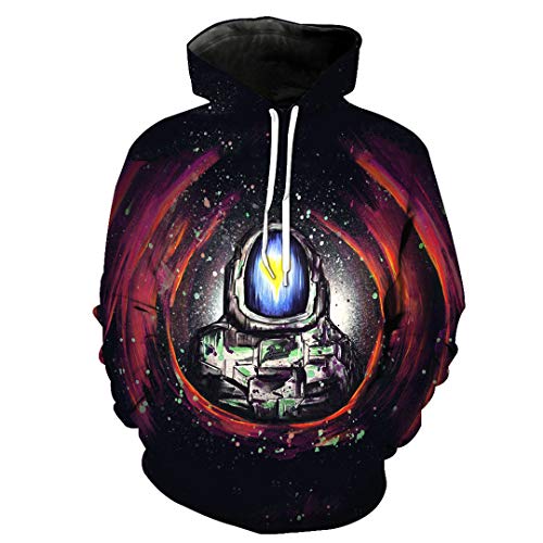 Sudaderas con Capucha Divertidas 3D con Estampado de Astronauta de Metal Blanco de Red Cave -2432 S