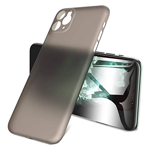 Suhctup Compatible con iPhone 11 Pro MAX Funda de PC Ultra Delgada Mate Carcasa Más Fina [0.35mm] Ligero Rígida Protective Caso Anti-Rasguño Anti-Amarillo Antihuellas Bumper Case, Negro